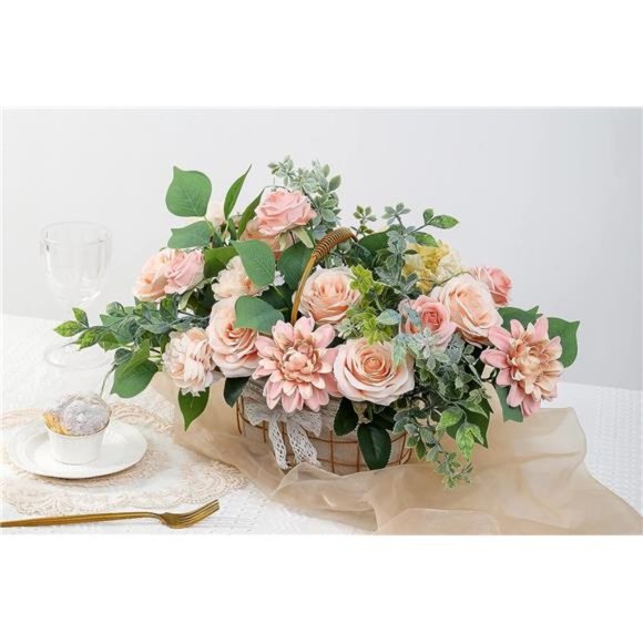 Artificial Flowers Combo Box Set Gradient Color Flower Leaf with Stems for DIY - Picture 5 of 6